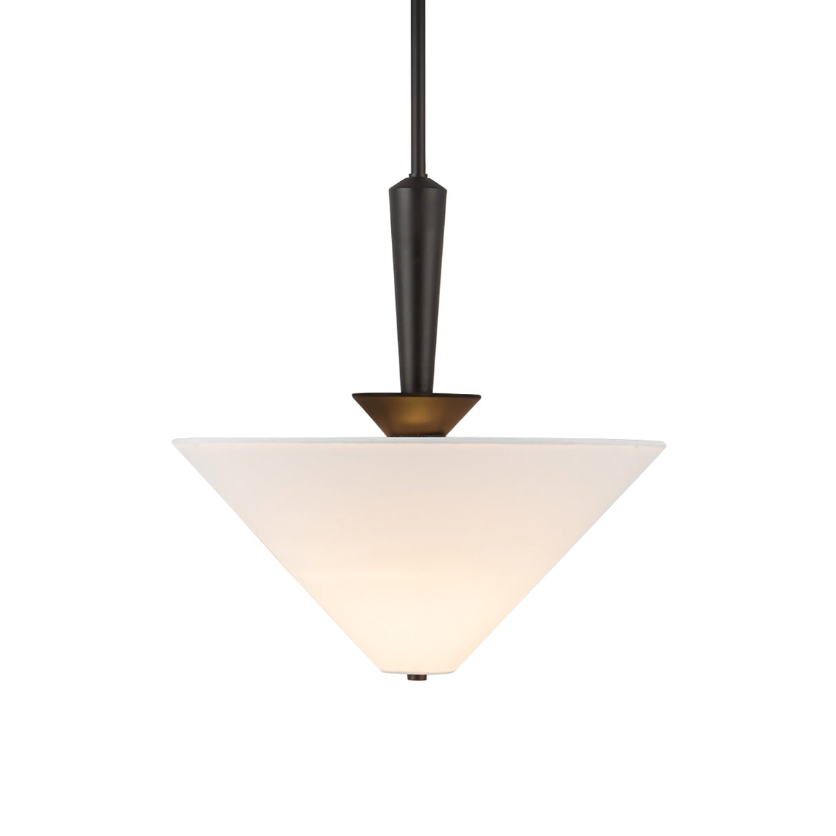 Sabina Pendant 16", Matte Black with Linen Shade
