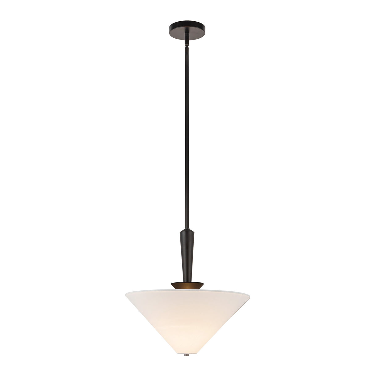 Sabina Pendant 16", Matte Black with Linen Shade