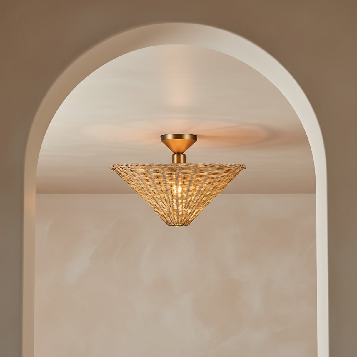 Sabina Semi-Flush Mount 16" for Transitional home with Warm Beige Walls
