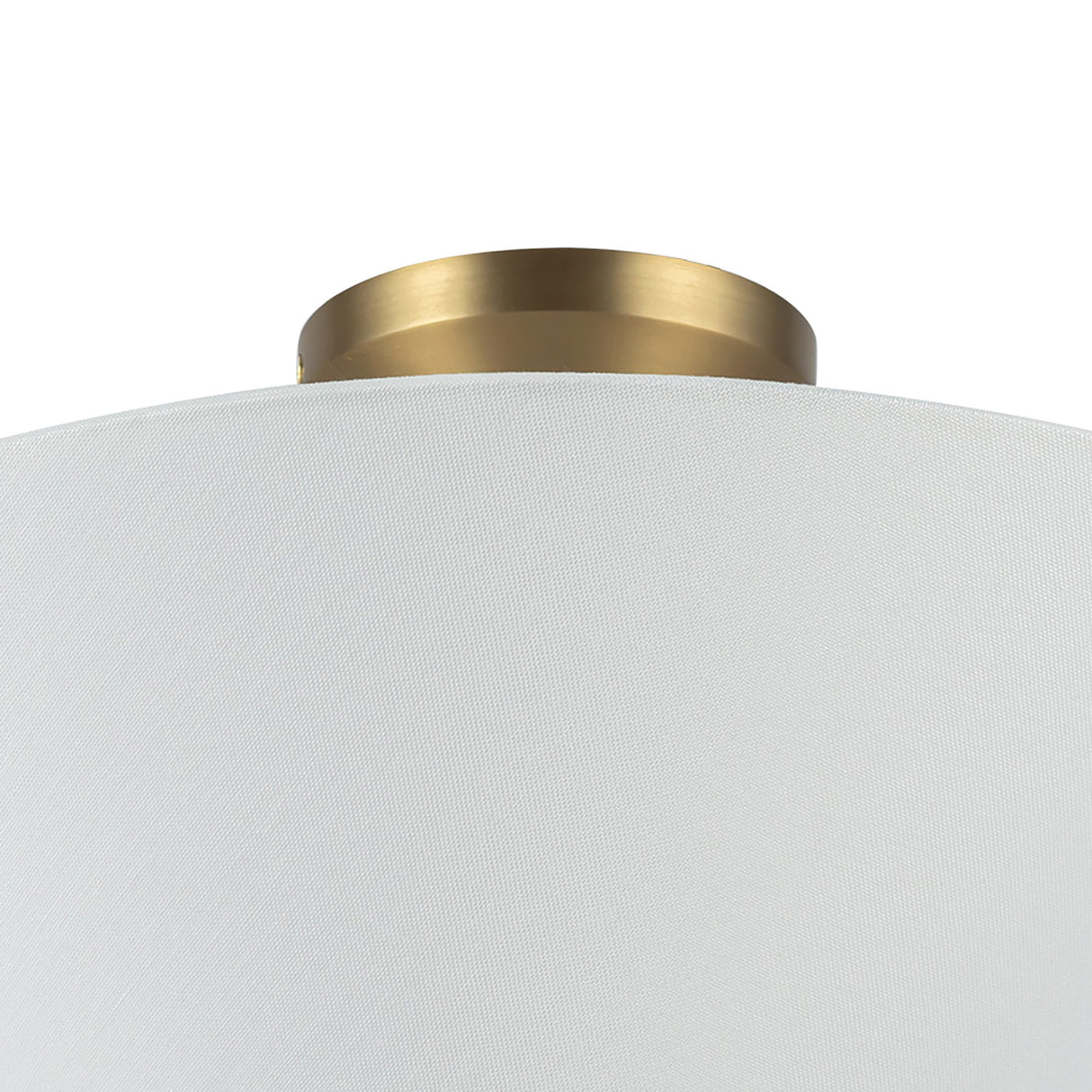 Sabina Semi-Flush Mount 16", Brushed Brass with Linen Shade
