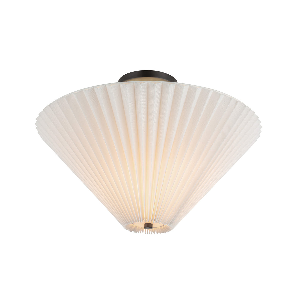 Sabina Semi-Flush Mount 16", Matte Black with Pleated Shade