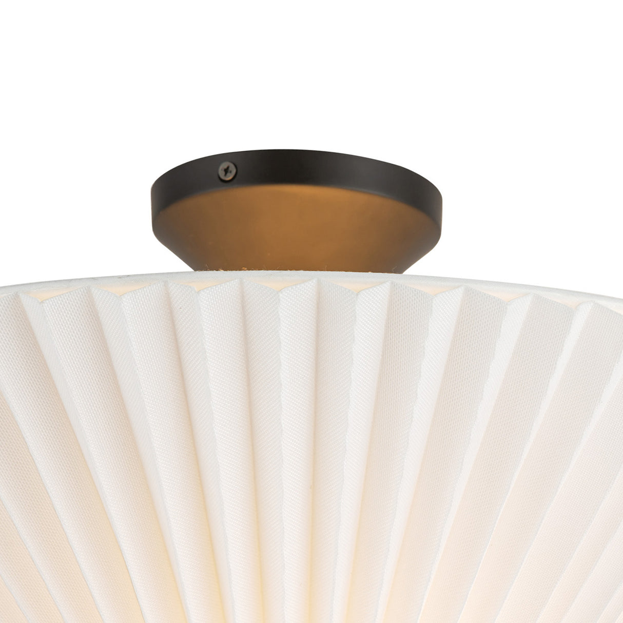 Sabina Semi-Flush Mount 16", Matte Black with Pleated Shade