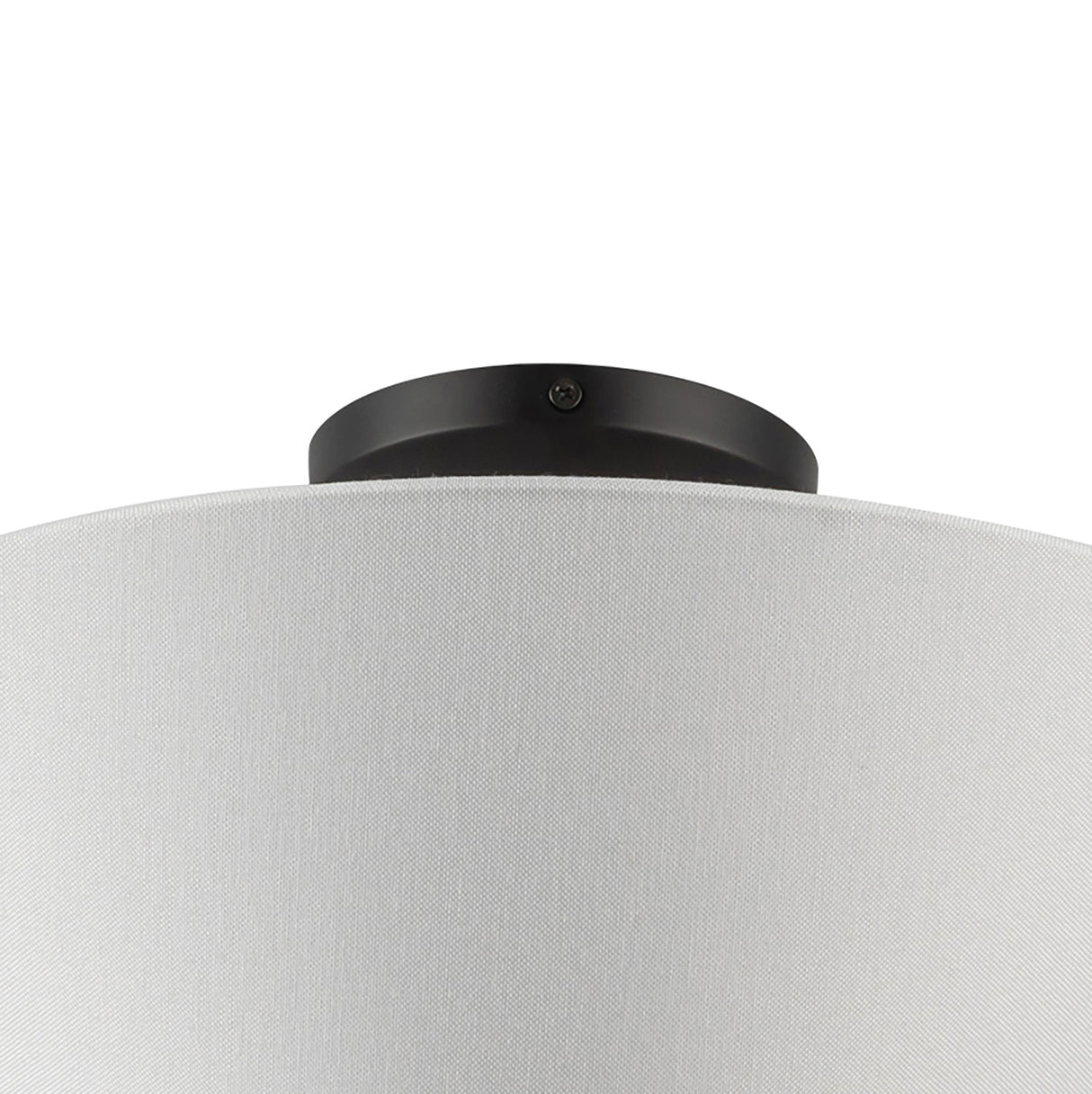 Sabina Semi-Flush Mount 16", Matte Black with Linen Shade