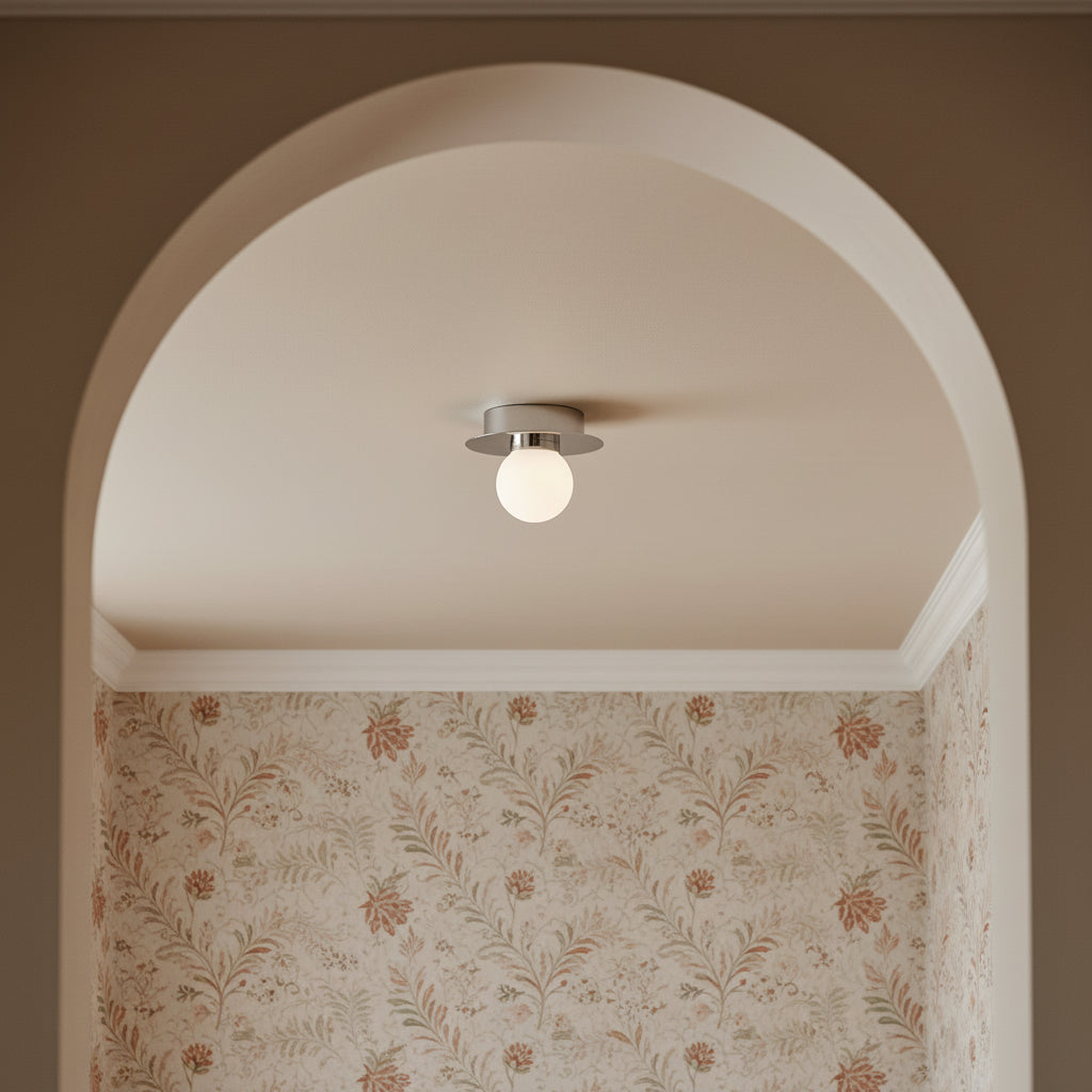 Sol LED Flush Mount 6", Chrome for Traditional home with White Walls