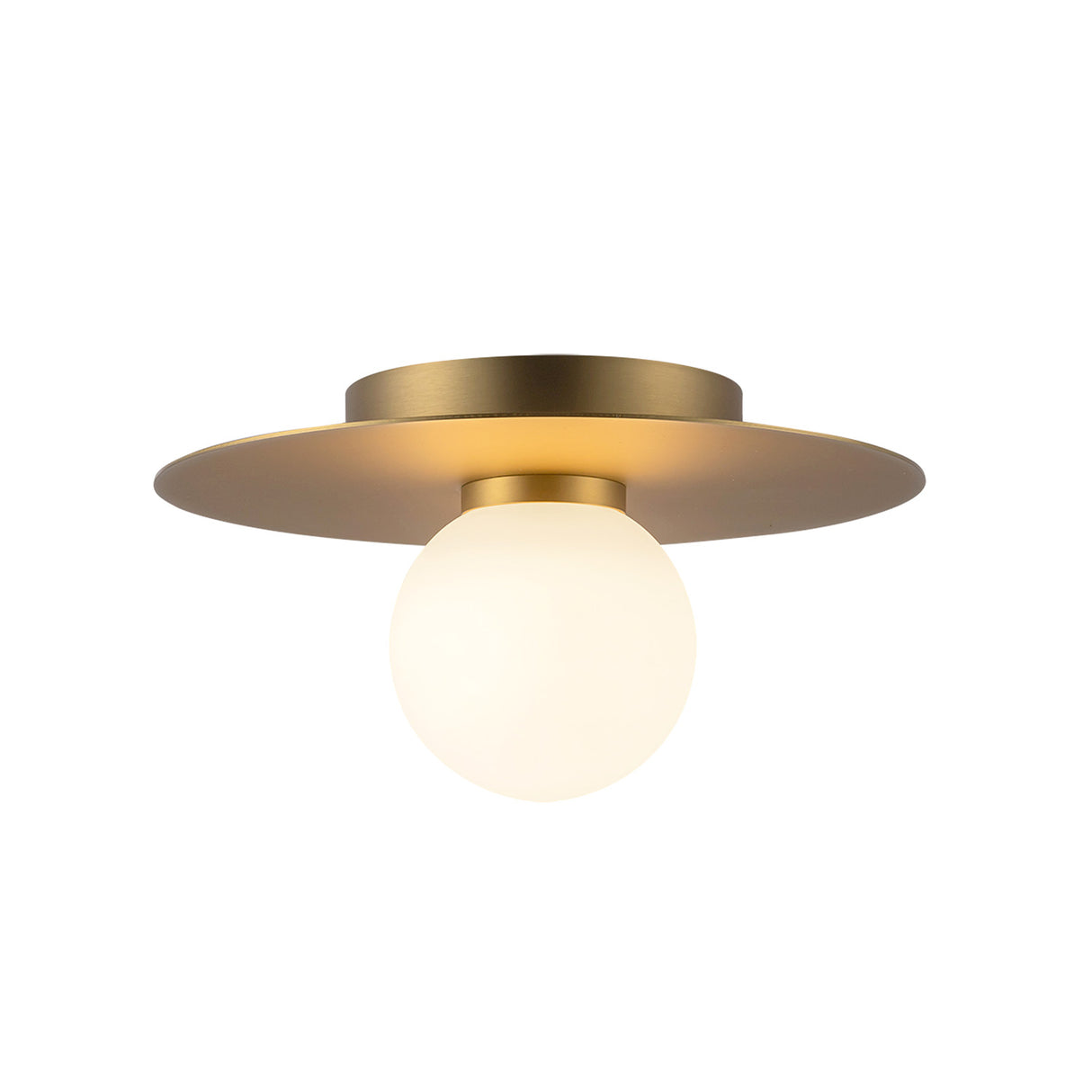 Sol LED Flush Mount 10", Brushed Brass