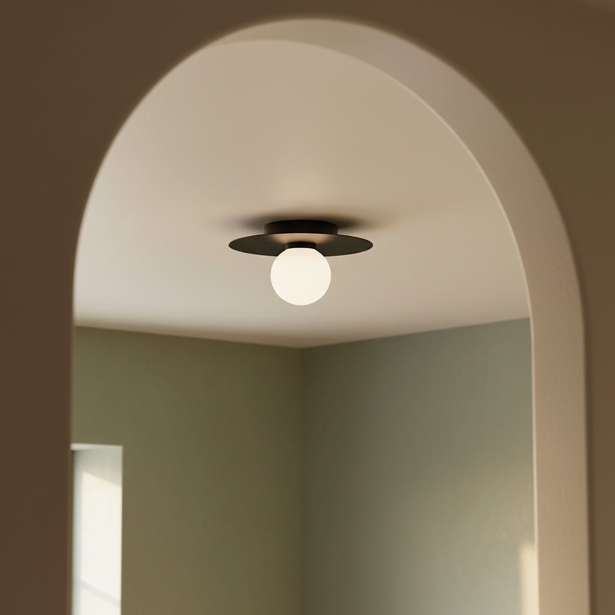 Sol LED Flush Mount 10", Matte Black for Modern home with Matte Black fixture