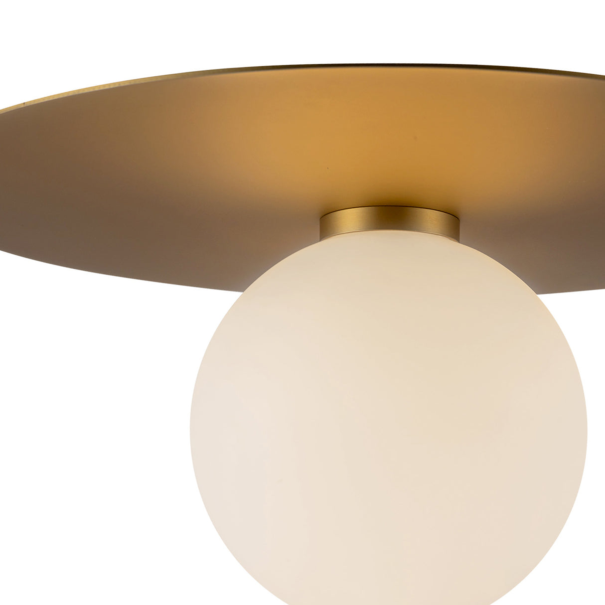 Sol LED Flush Mount 14", Brushed Brass