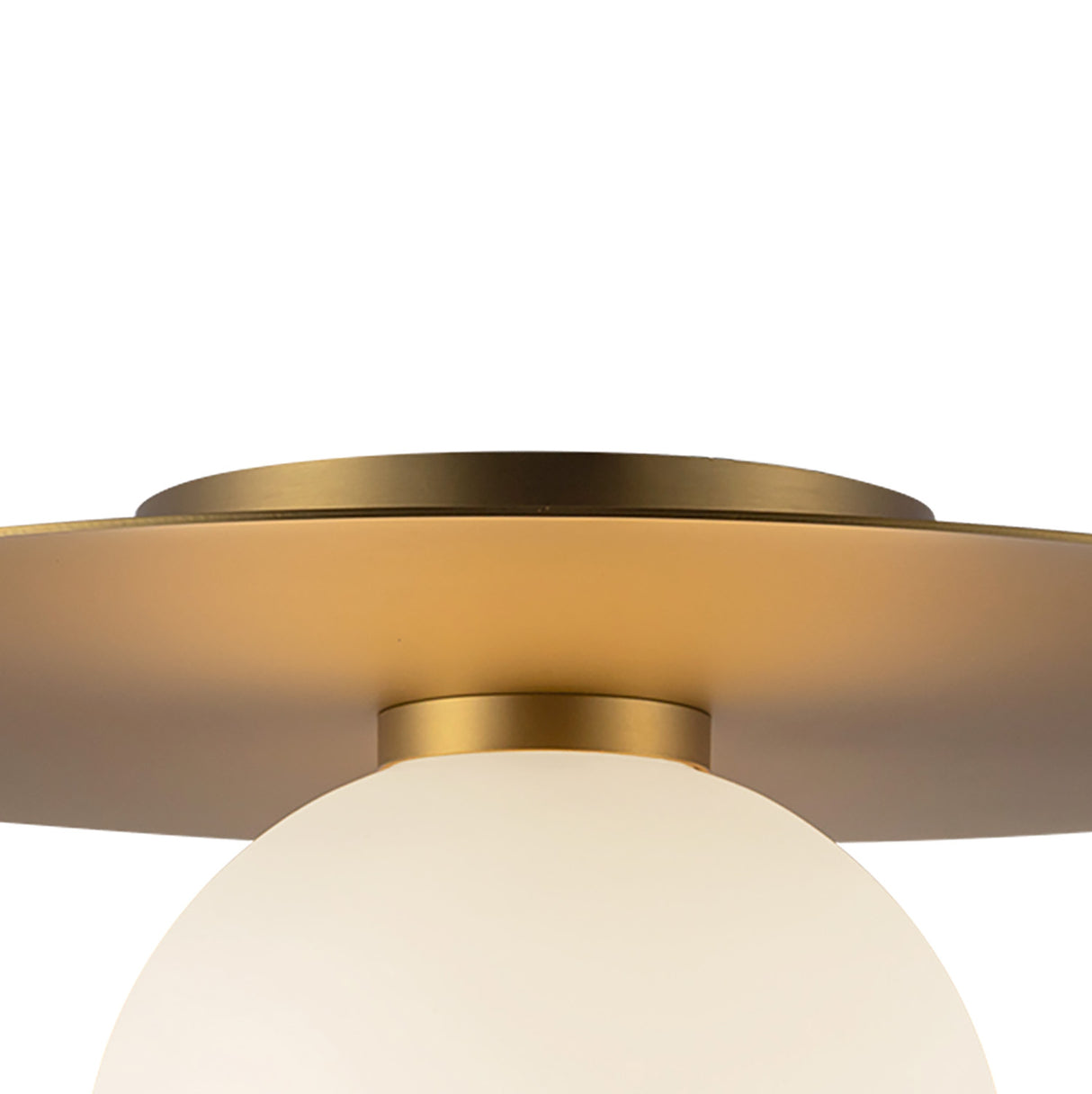 Sol LED Flush Mount 14", Brushed Brass