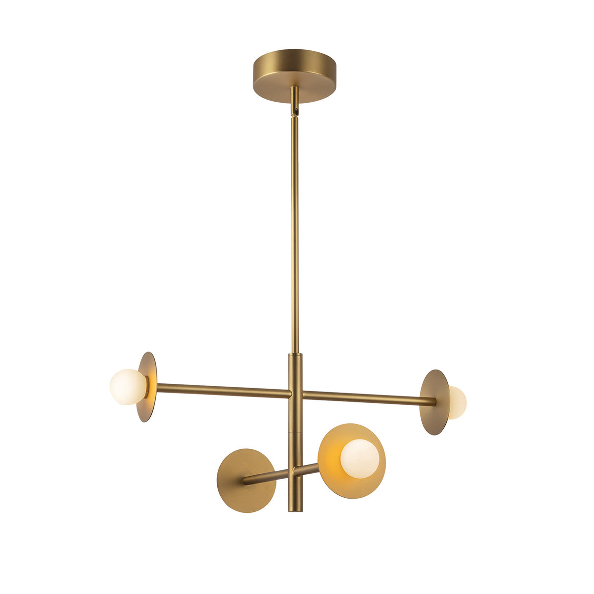Sol LED Chandelier 23", Brushed Brass