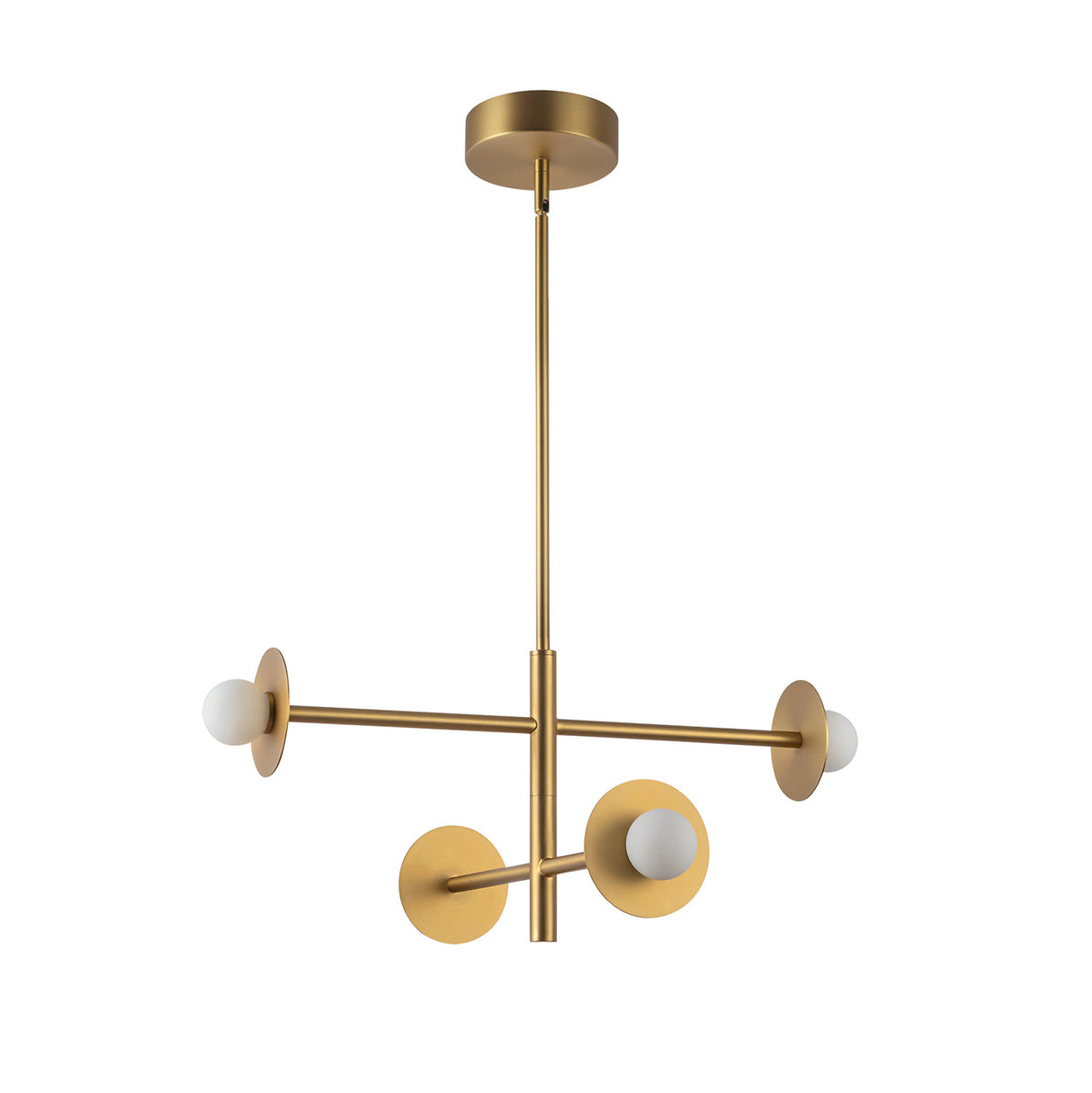 Sol LED Chandelier 23", Brushed Brass