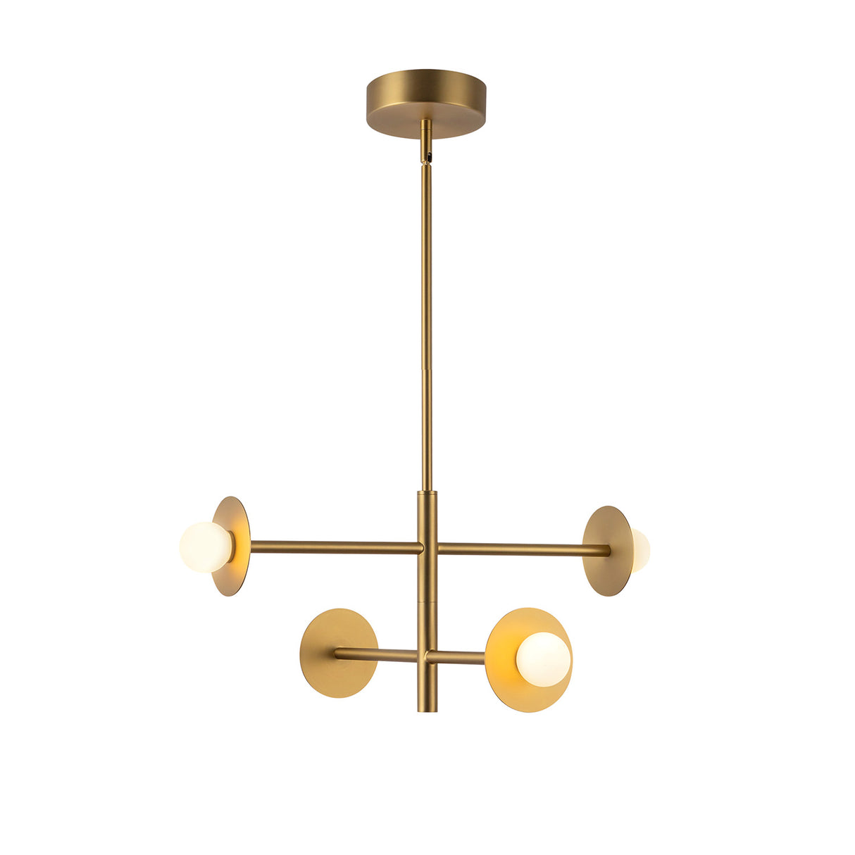 Sol LED Chandelier 23", Brushed Brass