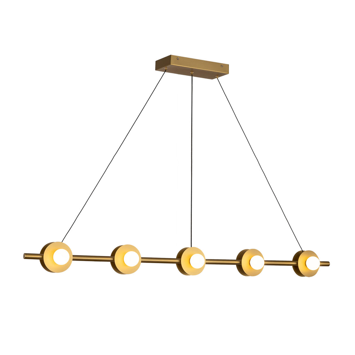 Sol LED Linear Pendant 48", Brushed Brass