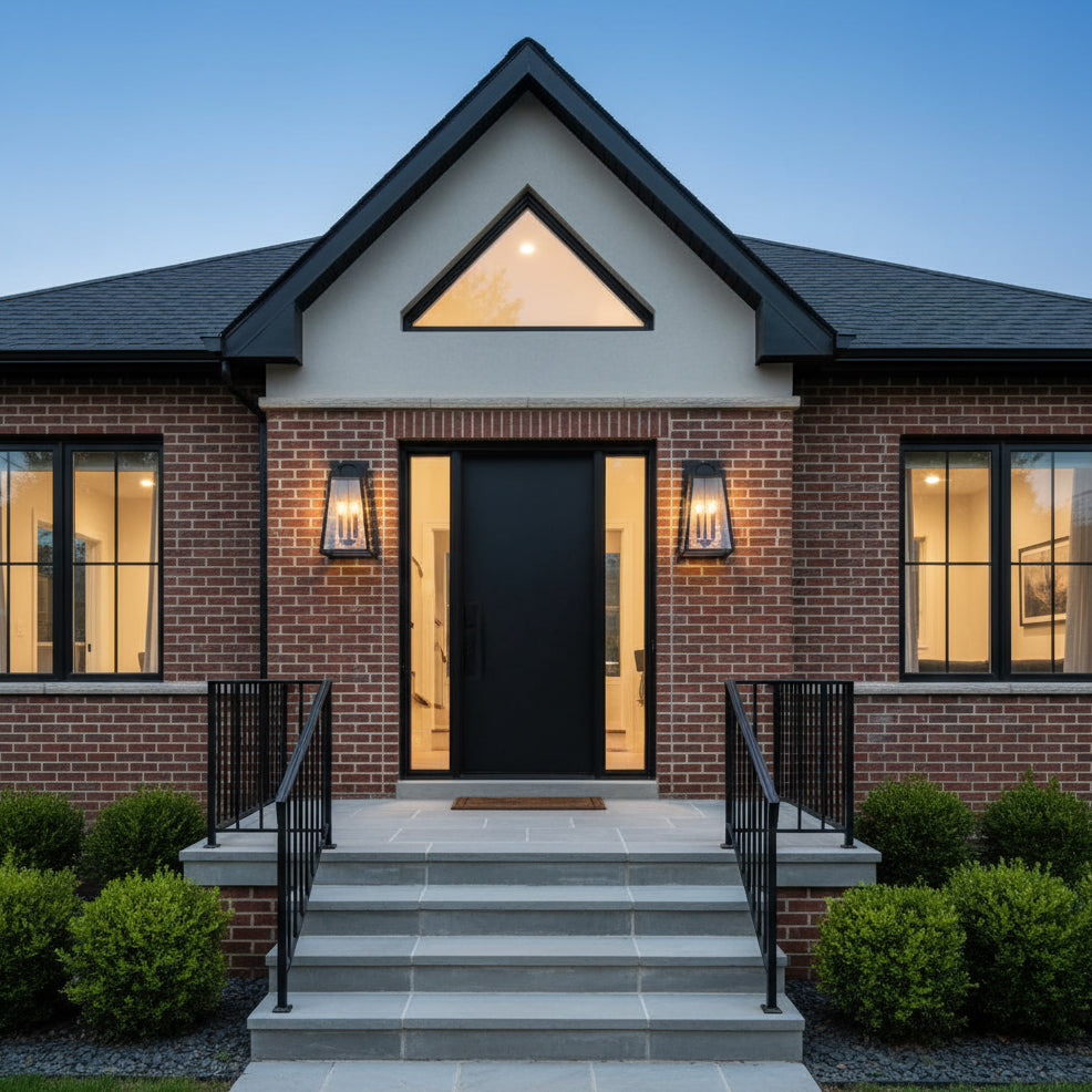 Alden Outdoor Wall Light, Medium 19" Black for Modern home with Brick Siding