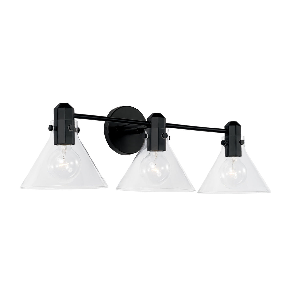 Nash 3 Light Vanity, Matte Black