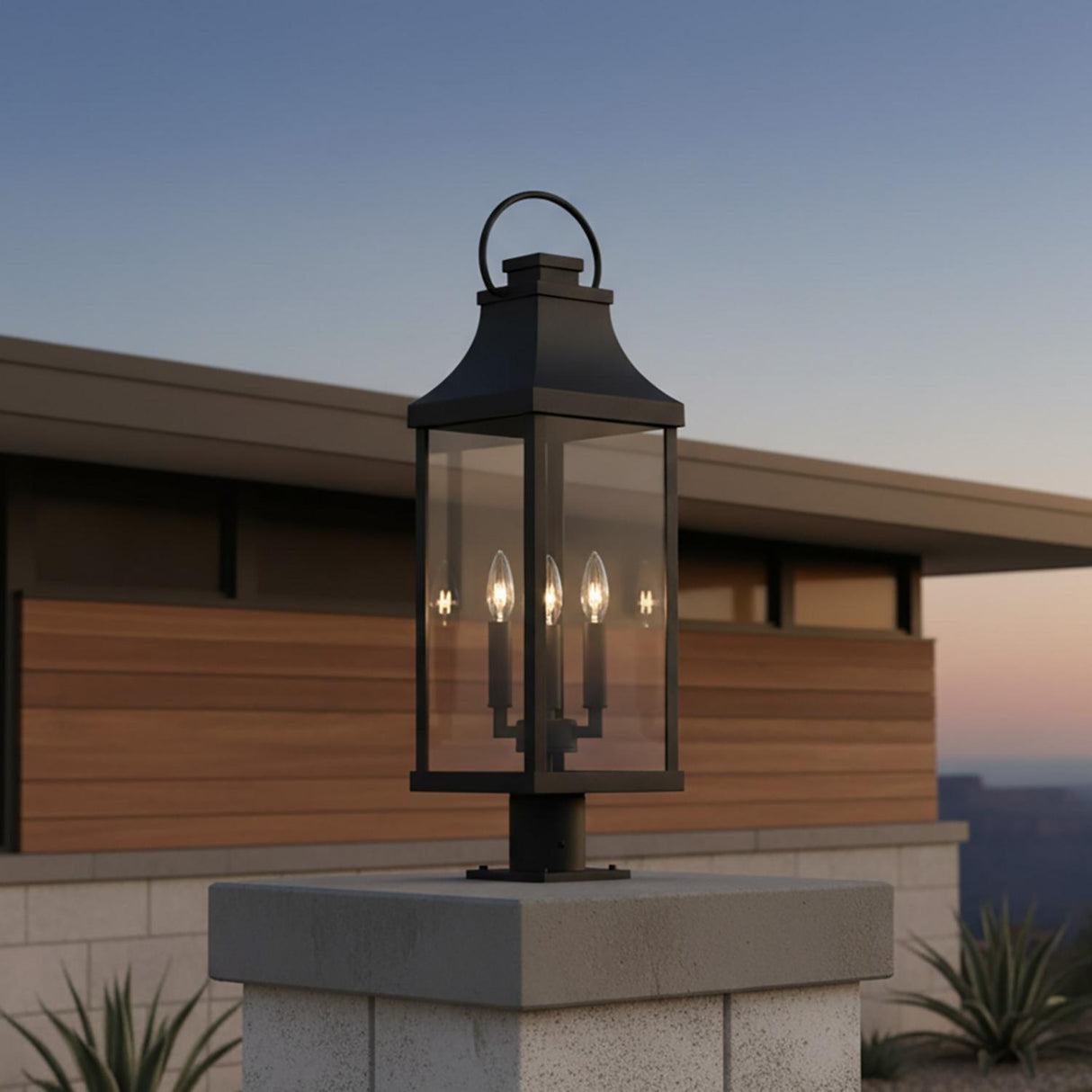 Ainsley Outdoor Post Light 27", Black
