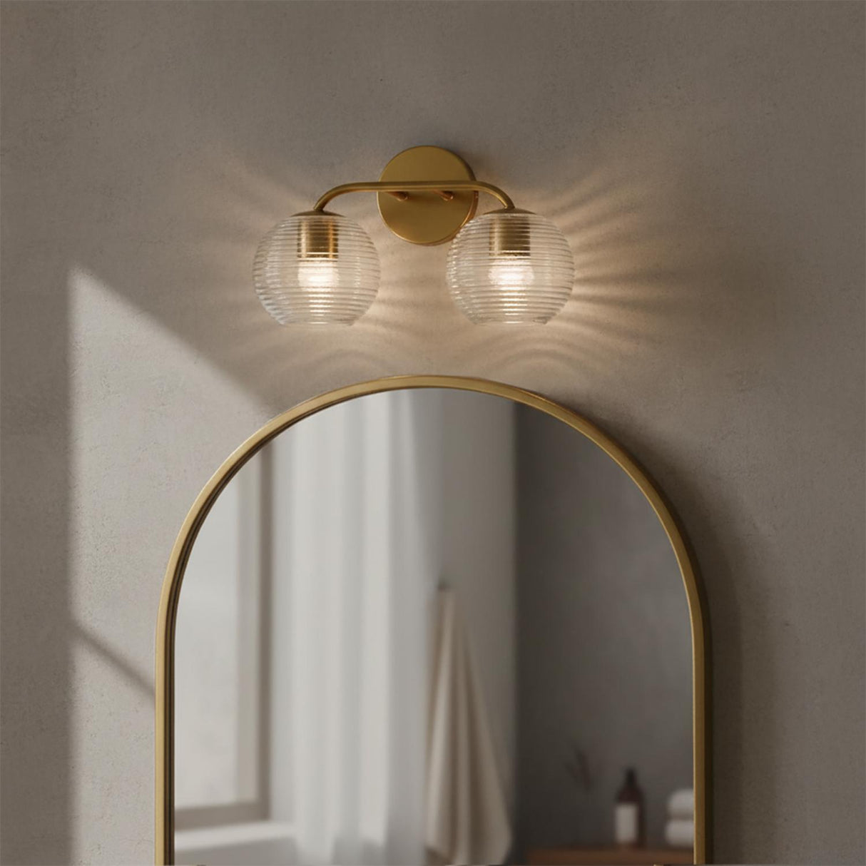 Ori 2 Light Vanity, Matte Brass