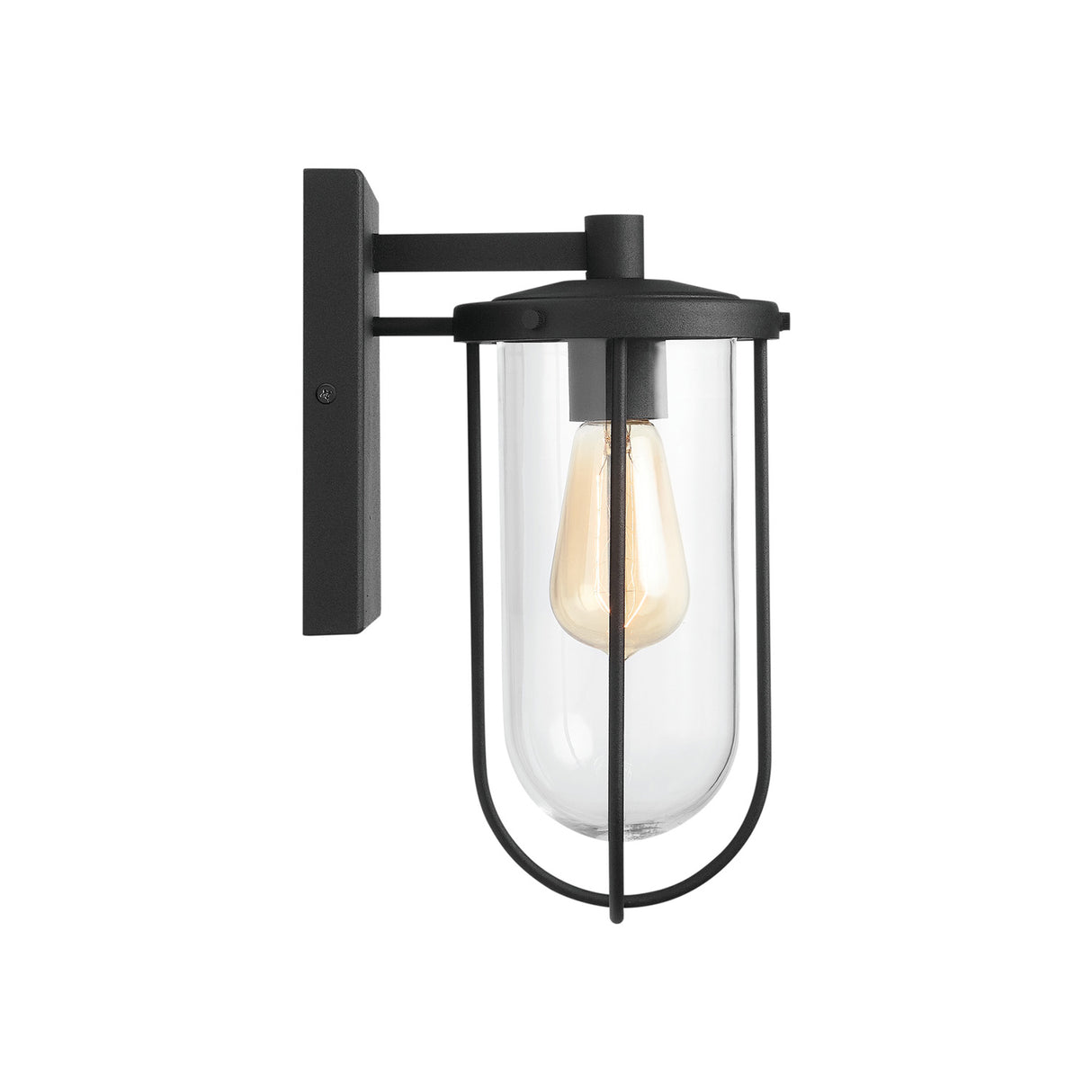 Orson Outdoor Wall Light, Small 12" Black