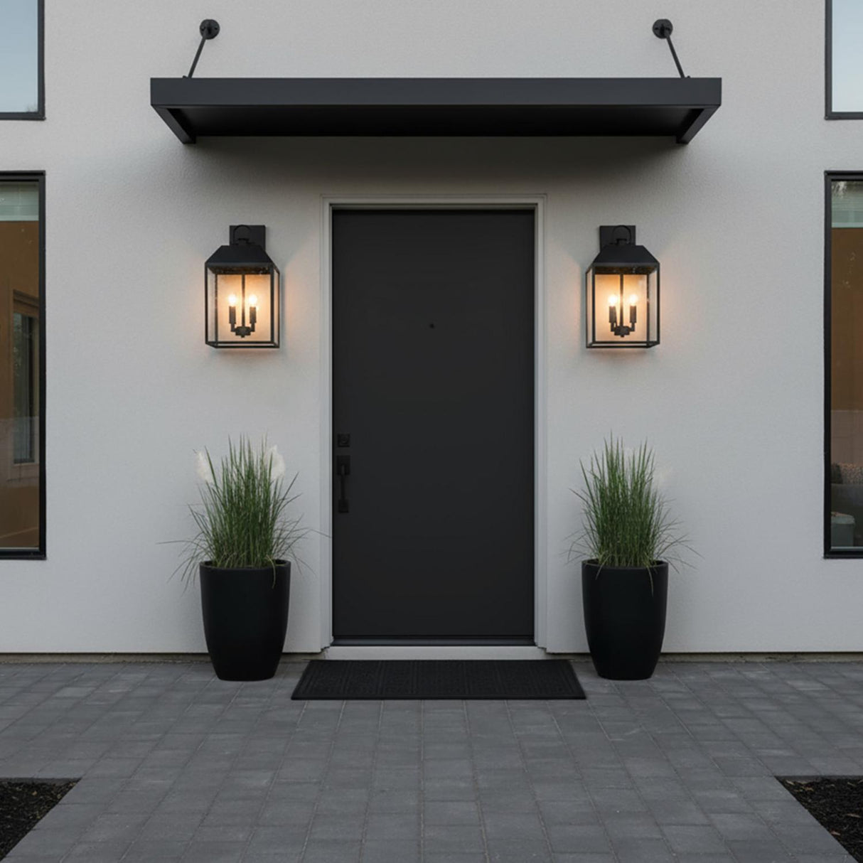 Porter Outdoor Wall Light, Medium 19" Black