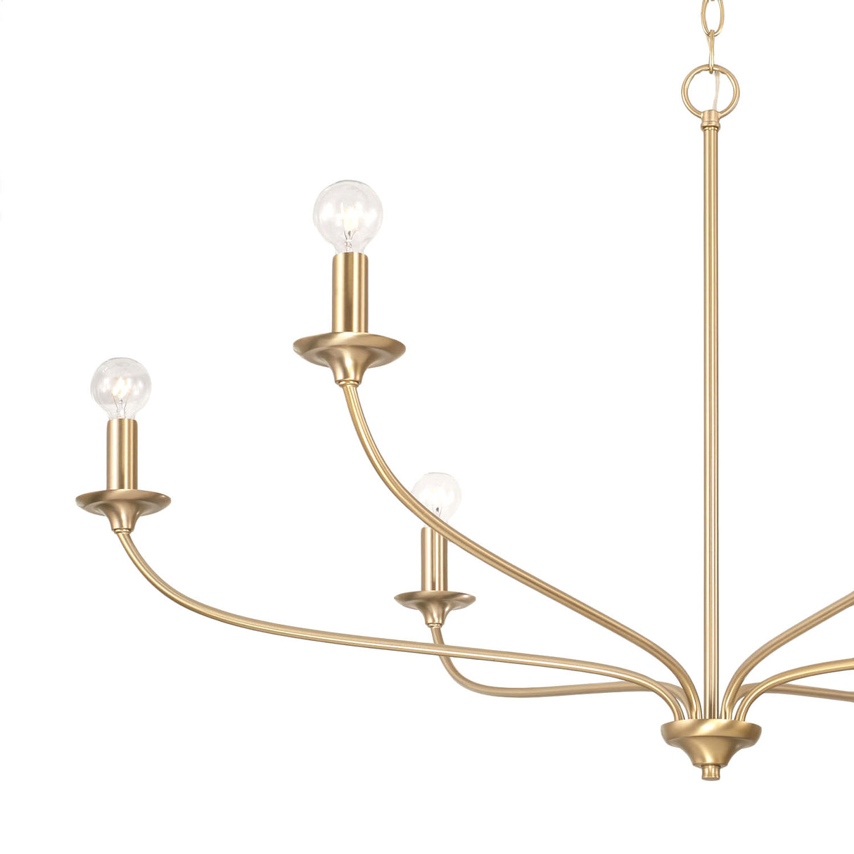 Oriana 6 Light Chandelier 40", Matte Brass