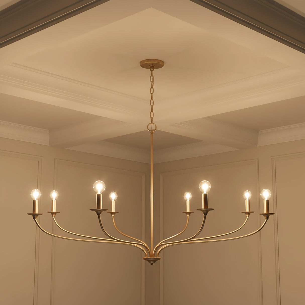 Oriana 8 Light Chandelier 52" for Transitional home with Beige walls