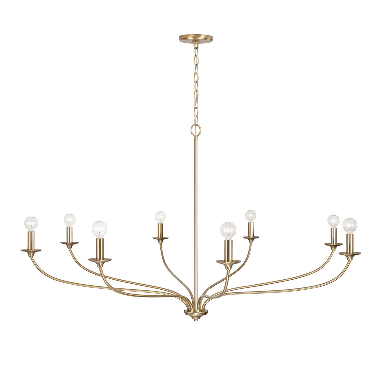 Oriana 8 Light Chandelier 52", Matte Brass
