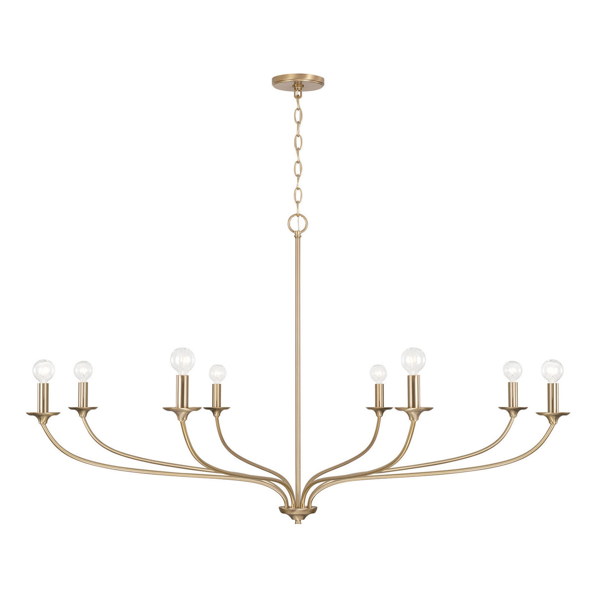 Oriana 8 Light Chandelier 52", Matte Brass