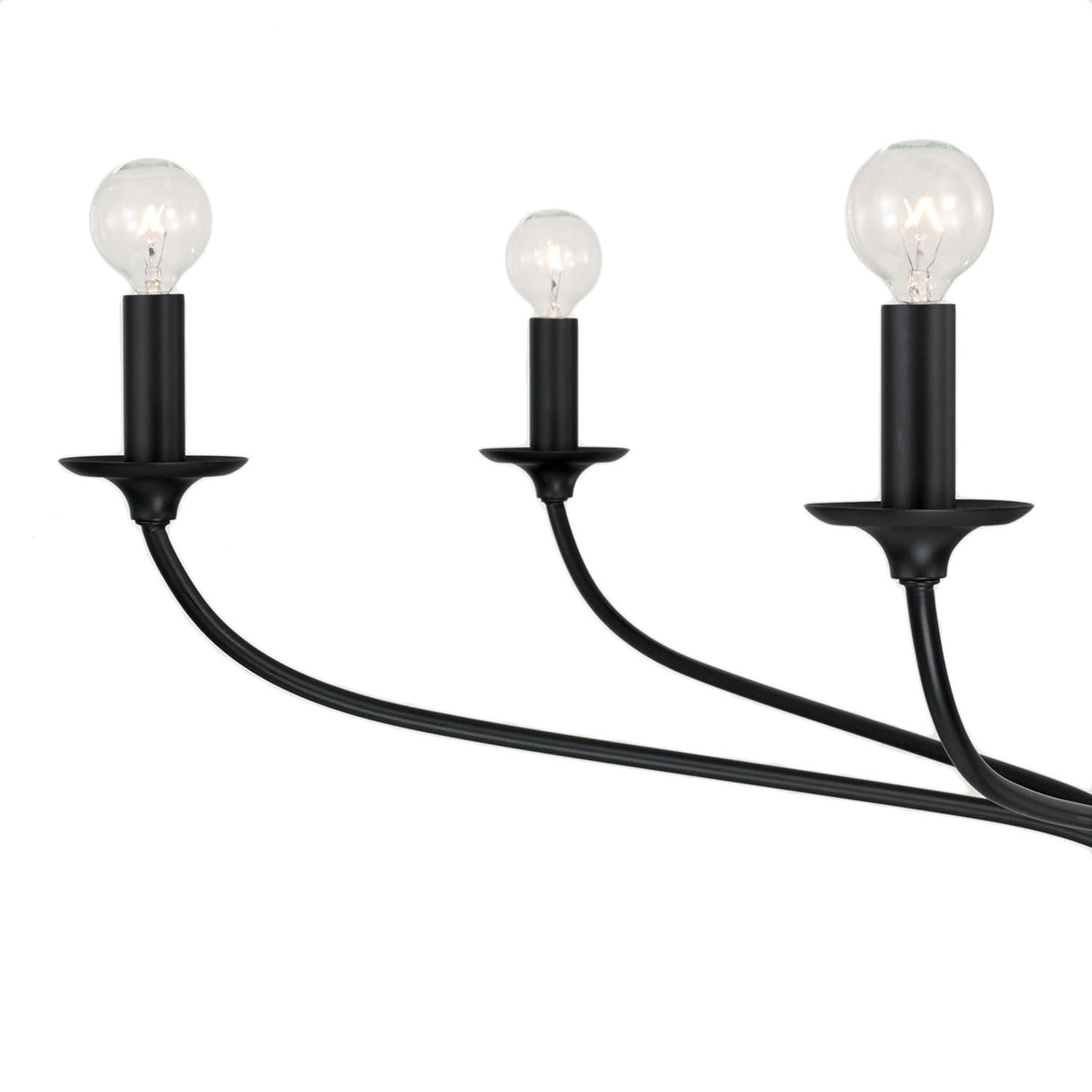 Oriana 6 Light Chandelier 40", Matte Black