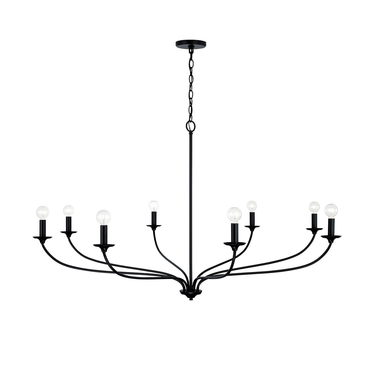 Oriana 8 Light Chandelier 52", Matte Black
