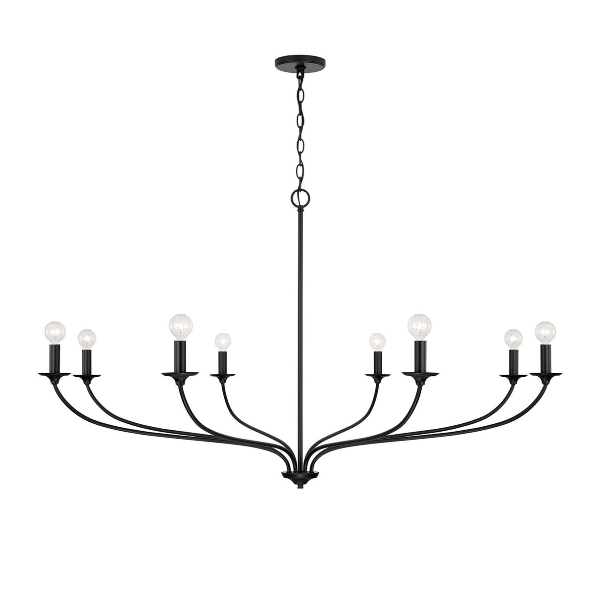 Oriana 8 Light Chandelier 52", Matte Black
