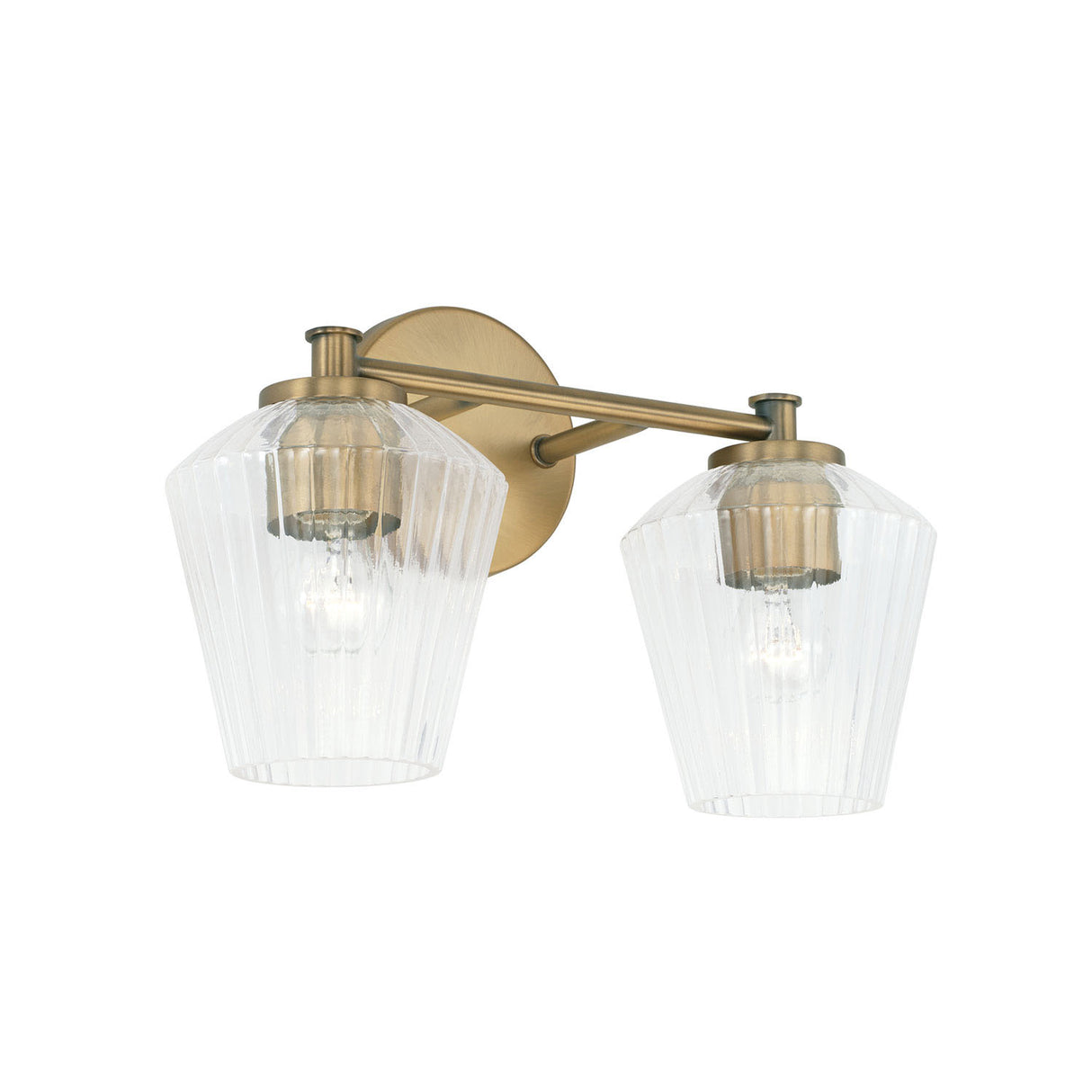 Sariel 2 Light Vanity, Aged Brass