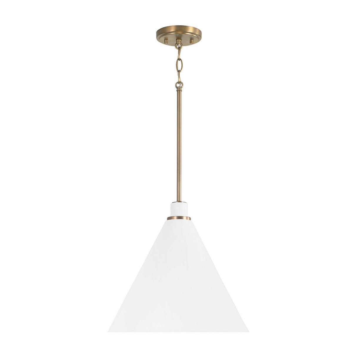 Avin Pendant 15", White and Aged Brass