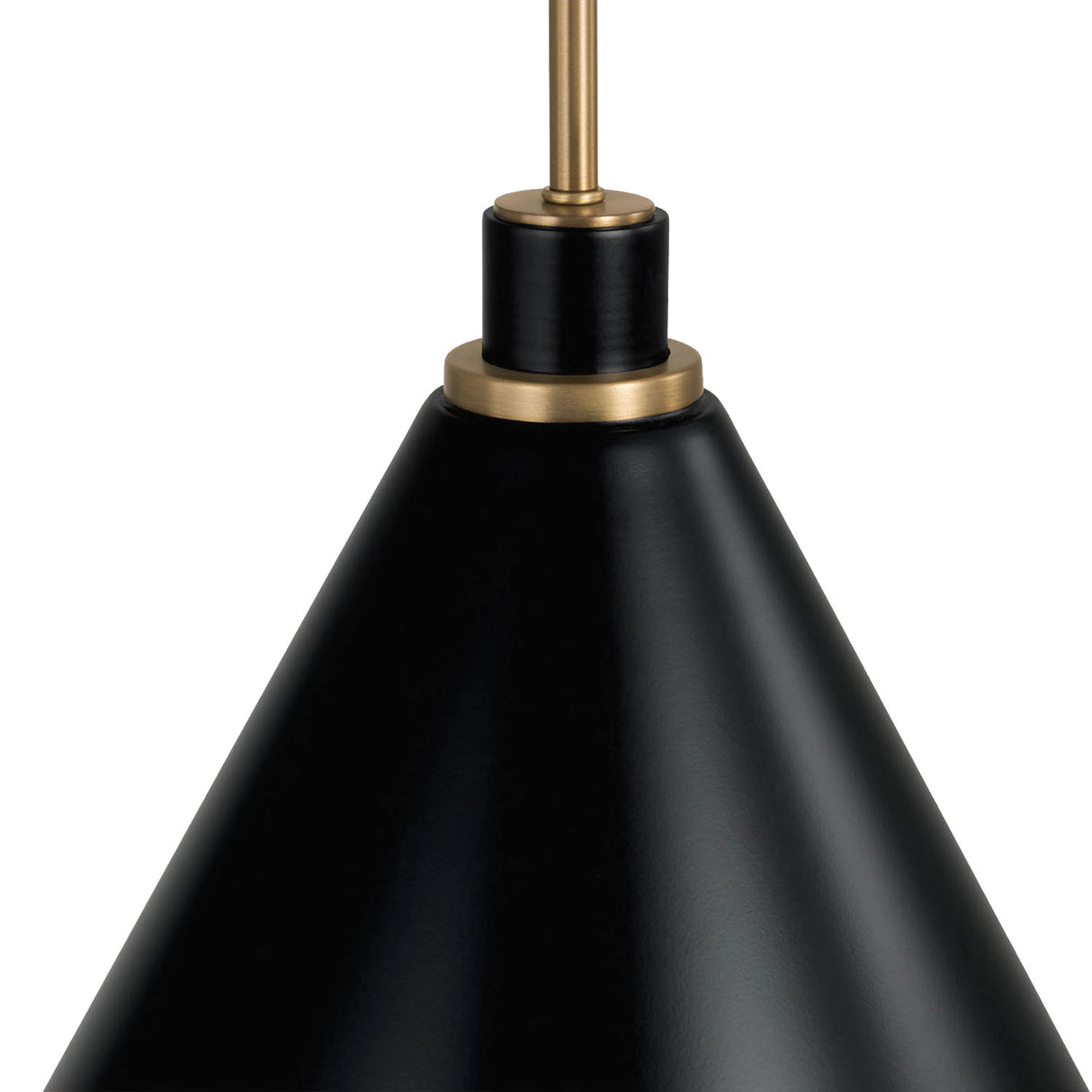 Avin Pendant 15", Matte Black and Aged Brass