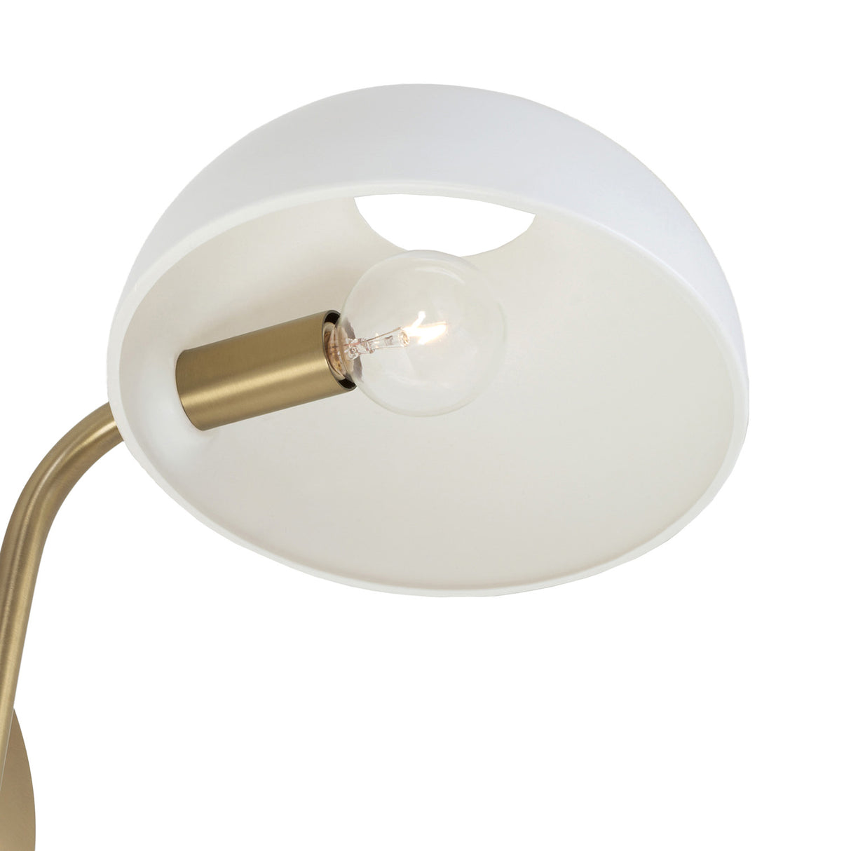 Della Wall Sconce 10", White and Aged Brass