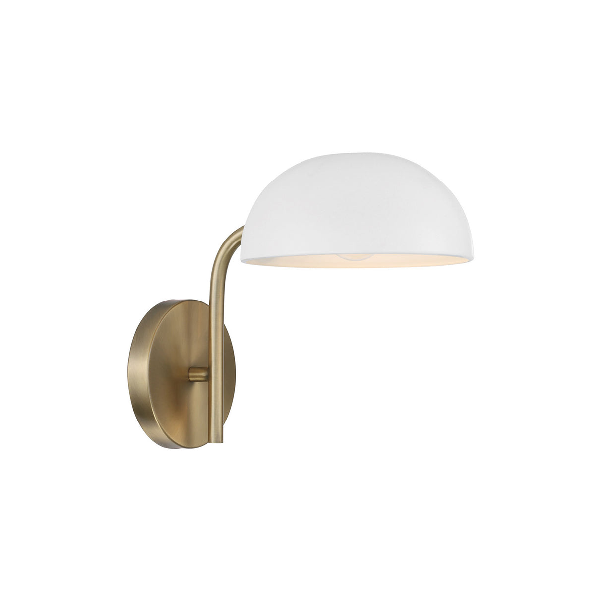 Della Wall Sconce 10", White and Aged Brass