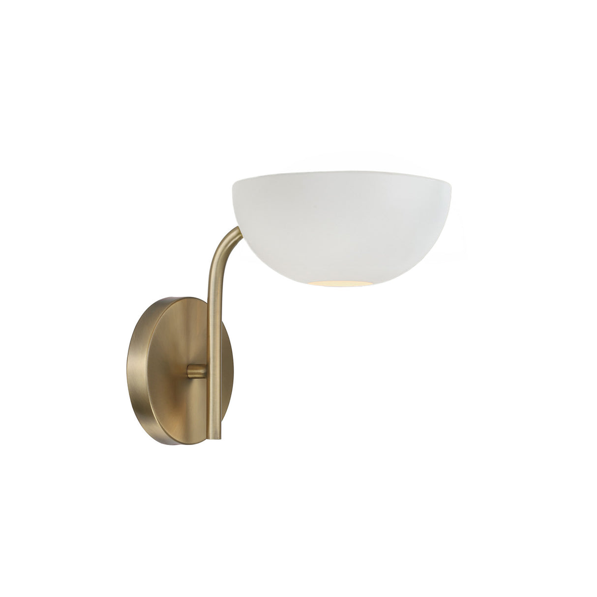 Della Wall Sconce 10", White and Aged Brass