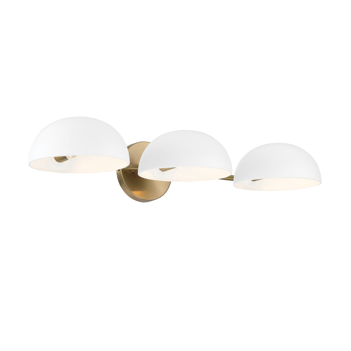 Della 3 Light Vanity, White and Aged Brass
