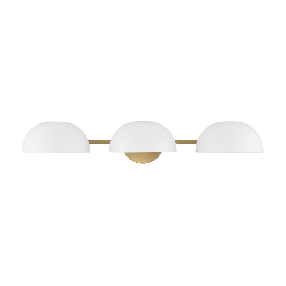 Della 3 Light Vanity, White and Aged Brass