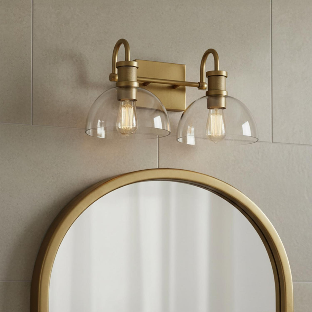 Greer 2 Light Vanity, Aged Brass