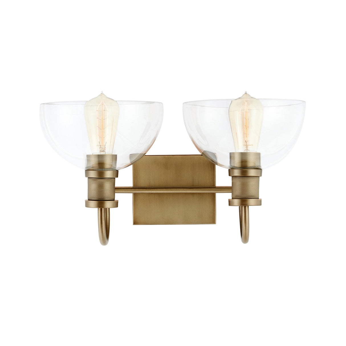 Greer 2 Light Vanity, Aged Brass