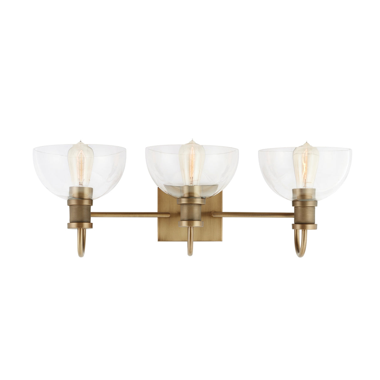Greer 3 Light Vanity, Aged Brass