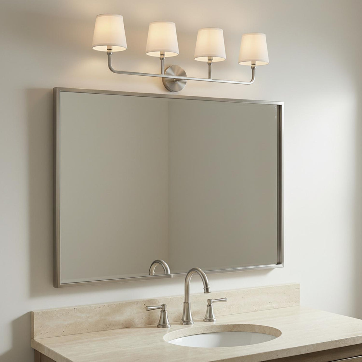 Elowen 4 Light Vanity, Brushed Nickel