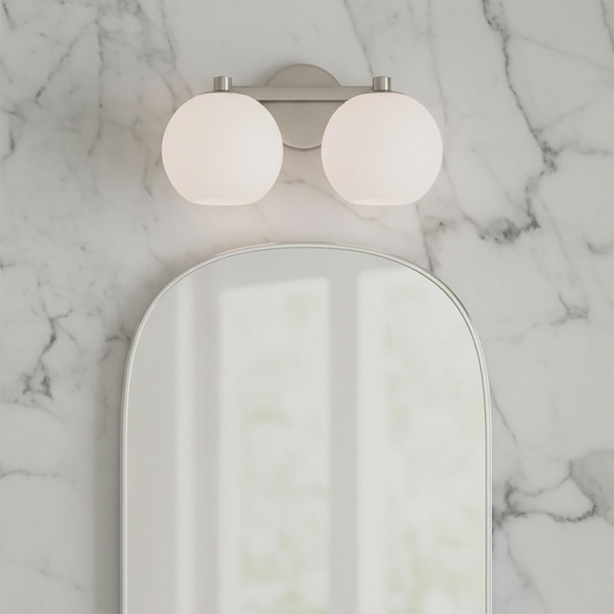 Enid 2 Light Vanity, Brushed Nickel