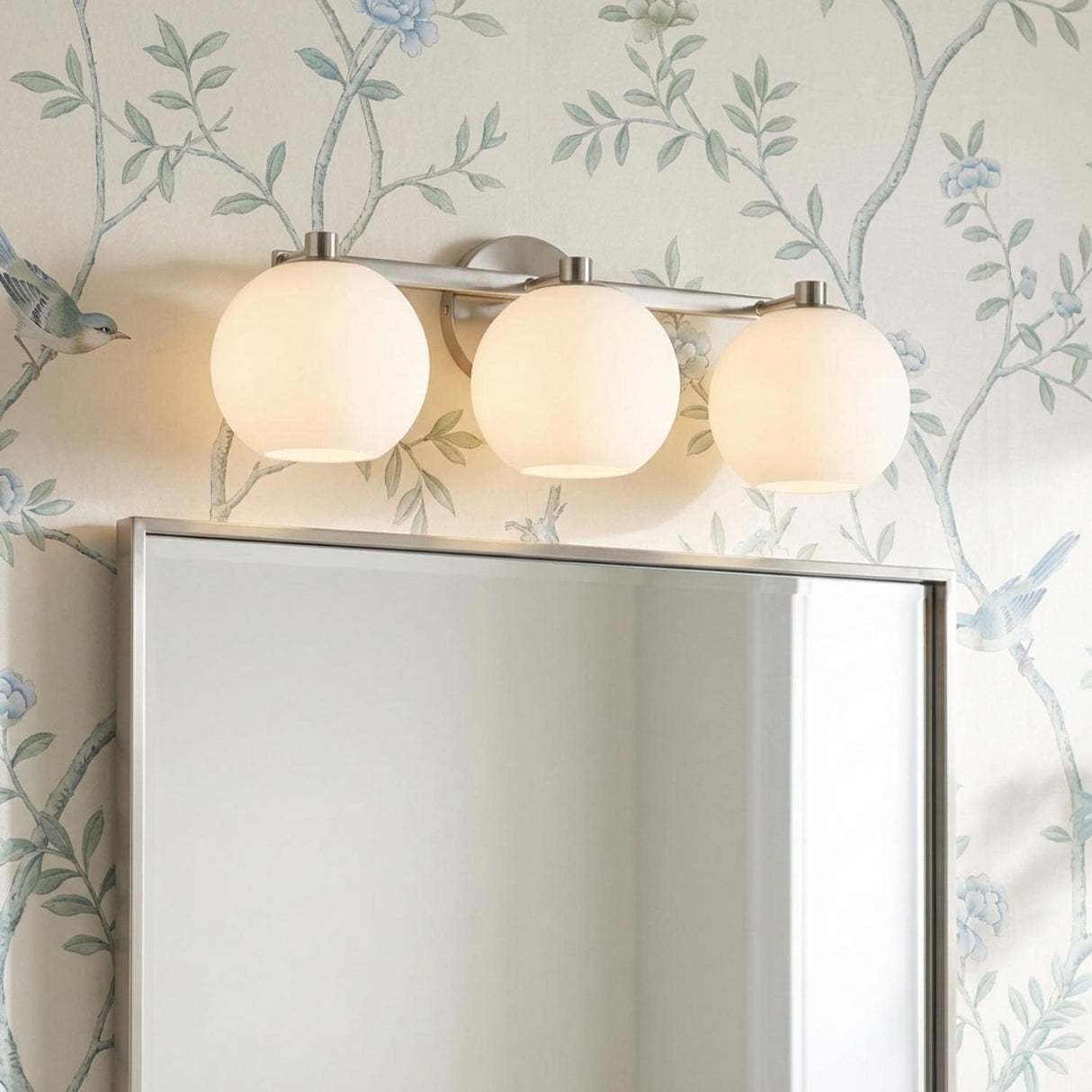 Enid 3 Light Vanity, Brushed Nickel
