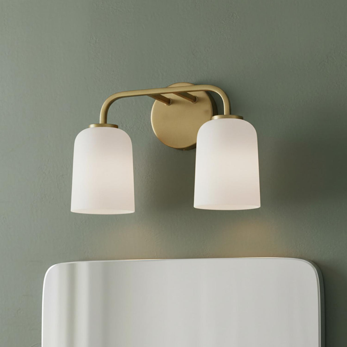 Elira 2 Light Vanity, Aged Brass