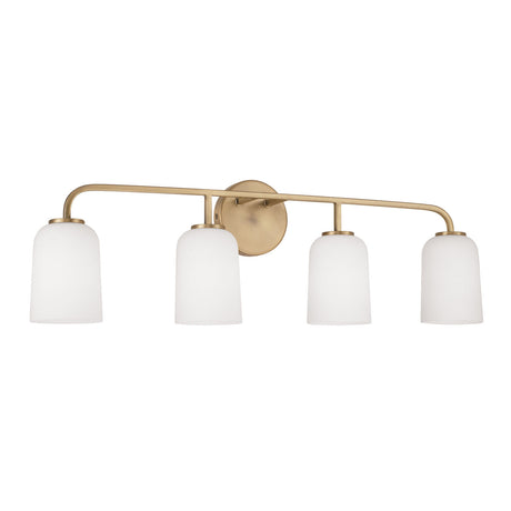 Elira 4 Light Vanity, Aged Brass