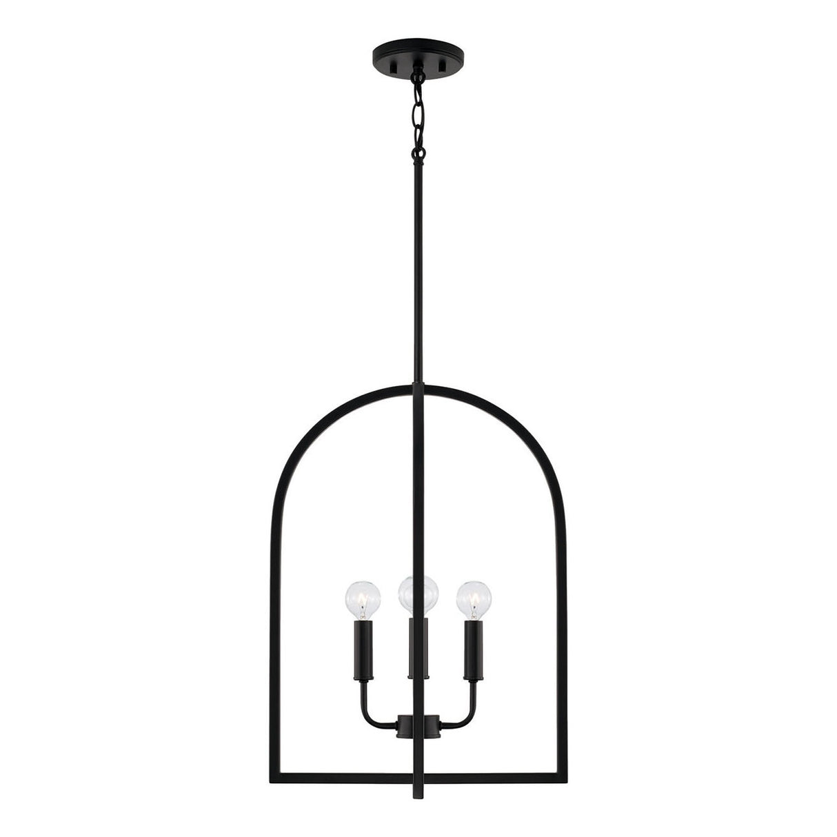 Elira Lantern Pendant 16", Matte Black