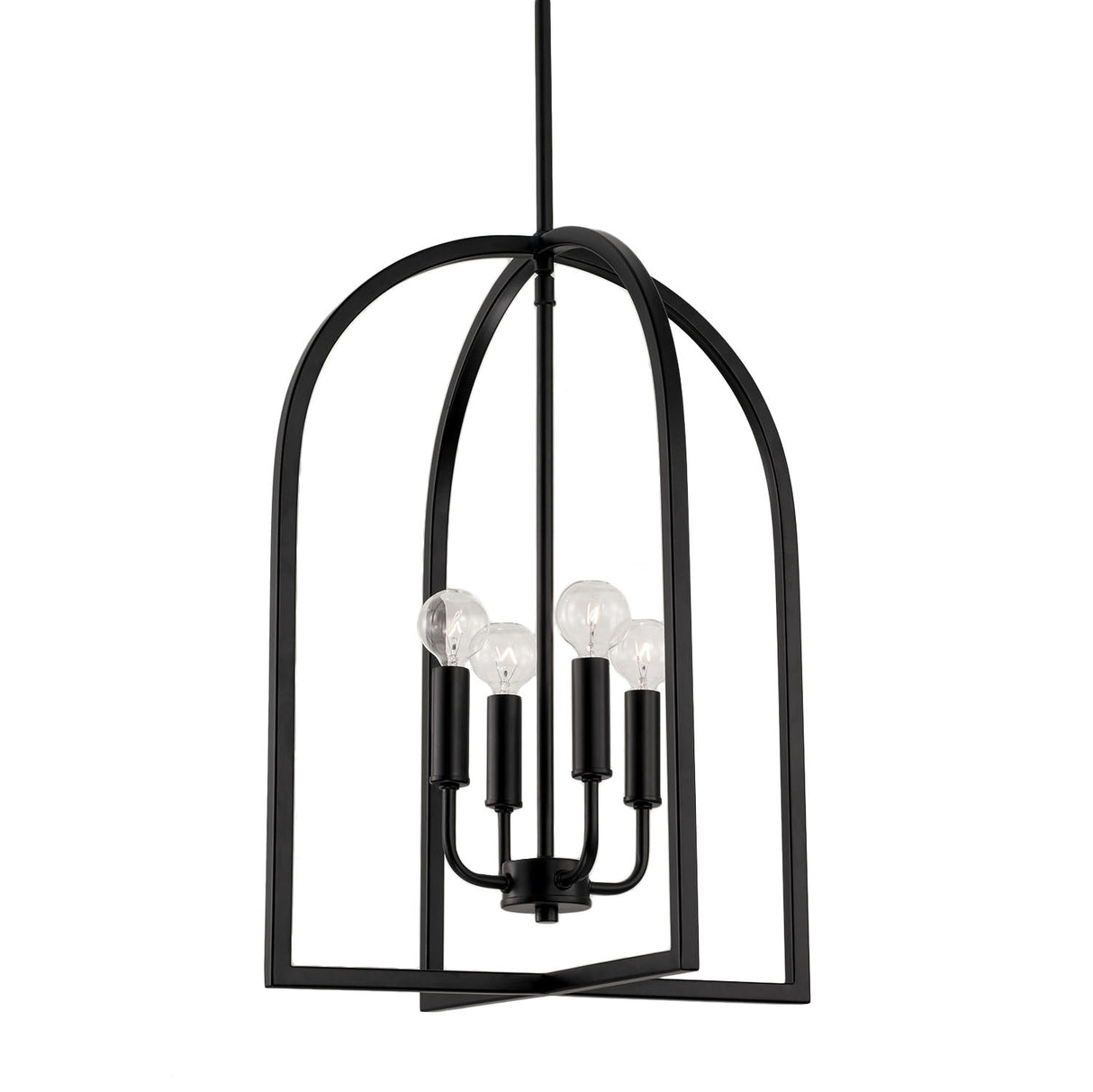 Elira Lantern Pendant 16", Matte Black
