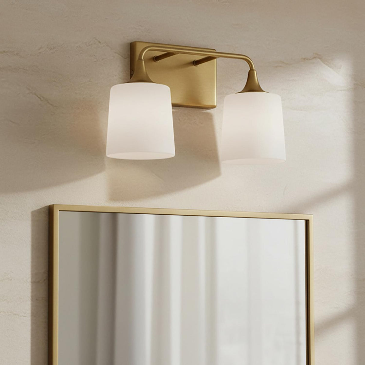 Harper 2 Light Vanity, Aged Brass