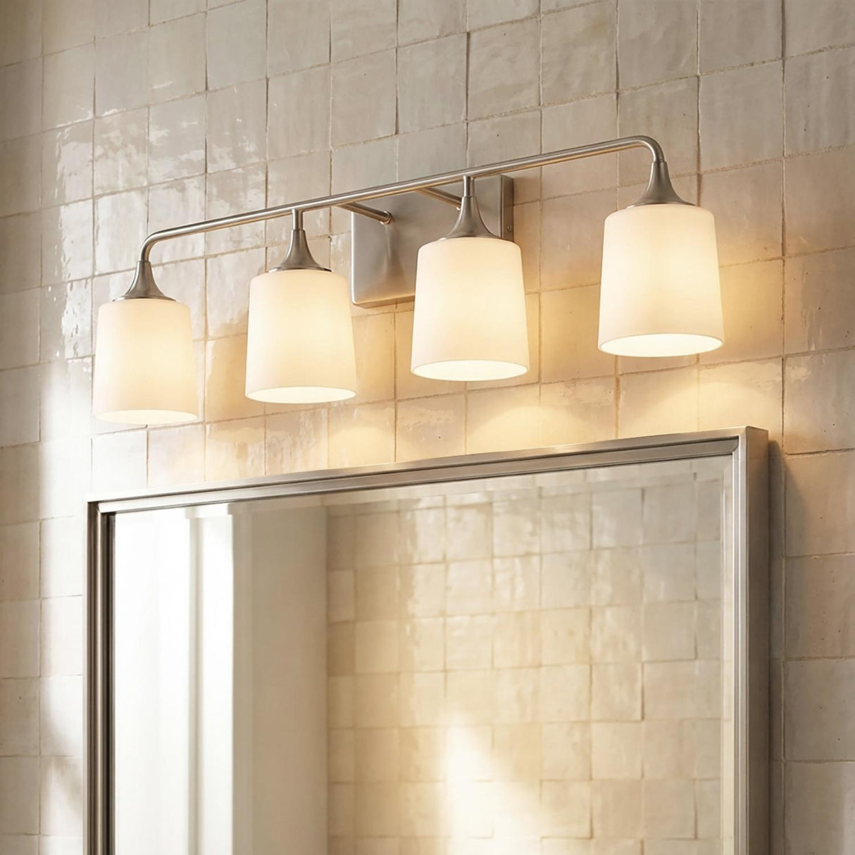 Harper 4 Light Vanity, Brushed Nickel