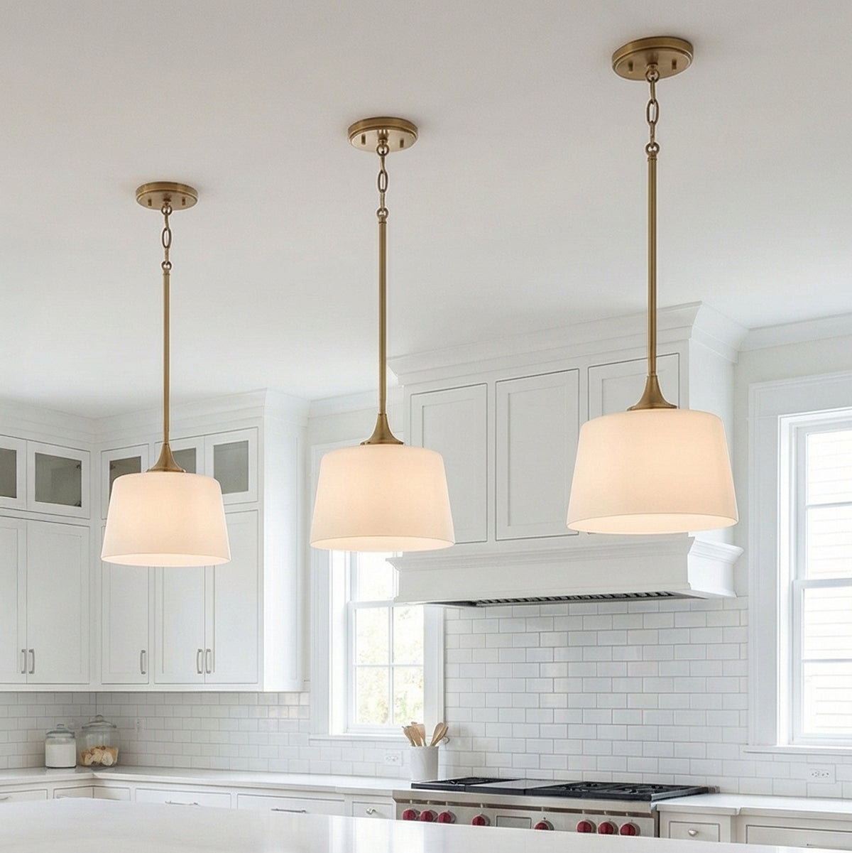 Harper Semi-Flush 12" for Modern Farmhouse home with White Shiplap